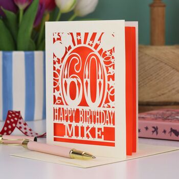 Personalised Any Age Papercut Birthday Card, 5 of 7