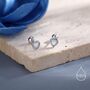 Blue Opal Heart Screw Back / Flat Back / Stud Earrings In Sterling Silver, thumbnail 1 of 12