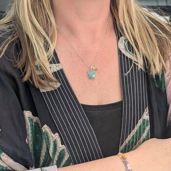 The Duo Emerald Necklace, Silver, 2 of 12