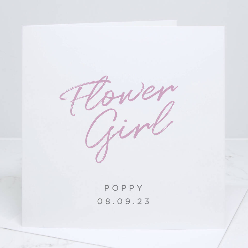 Flower Girl Personalised Wedding Card, 1 of 4