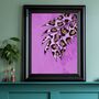 Pink Leopard Print Animal Leaf Wall Art Print, thumbnail 1 of 3