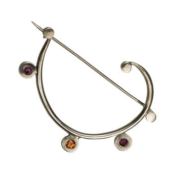 Curved Silver And Gem Stone Brooch, 4 of 4