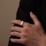 Engraved Four Sided 18 K Gold Band Ring, Mens Ring, thumbnail 3 of 10