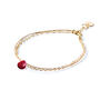 July Ruby Gold And Silk Birthstone Bracelet, thumbnail 2 of 6