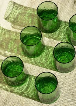 Recycled Moroccan Green Tumbler/Highball Glass Set Of Six, 2 of 2