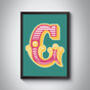 G Letter Bold Carnival Initial Art Print Circus Print, thumbnail 4 of 4