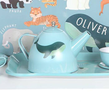 Toy Tea Set In A Personalised Bag, Choice Of Designs, 7 of 12