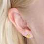 Orange Opal Bee Stud Earrings In Gold, thumbnail 4 of 5