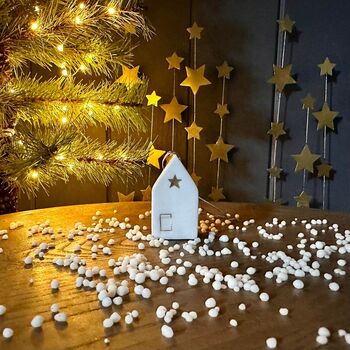 Ceramic Mini House Decoration With Star, 2 of 3