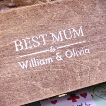 Personalised 'Best Mum' Wooden Memory Box, 2 of 3