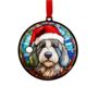 Old English Sheepdog In Santa Hat Suncatcher Decoration, thumbnail 5 of 6