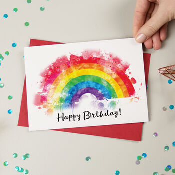 Personalised Rainbow Happy Birthday Card By A Is For Alphabet ...