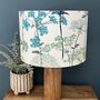 Hedgerow Pistachio And Teal Botanical Drum Lampshades, thumbnail 3 of 10