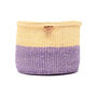 Kodi: Lavender And Yellow Colour Block Woven Basket, thumbnail 3 of 8
