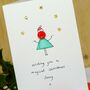 Personalised 'Christmas Button' Hand Illustrated Card, thumbnail 2 of 10