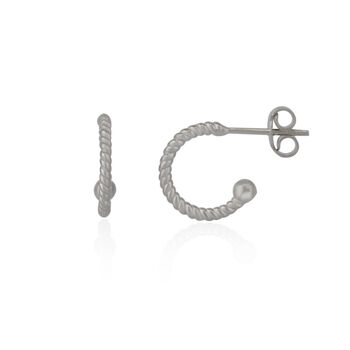 Twisted Bead End Hook Earrings Sterling Silver, 5 of 7