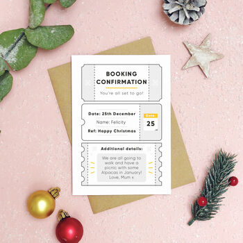 Personalised Christmas Booking Confirmation Card, 4 of 9