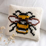 Bee Cushion Cover Easy Knitting Kit, thumbnail 1 of 6