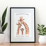 Personalised Giraffe Family Of Three Print, thumbnail 6 of 9