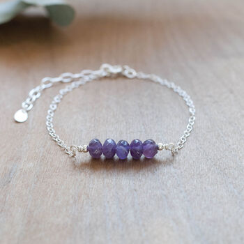 Sterling Silver Amethyst Gemstone Bracelet, 4 of 5