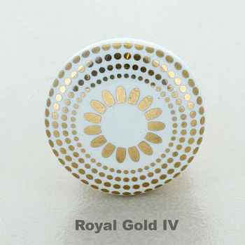Royal Gold Ceramic Door Knobs Cupboard Door Handles, 6 of 10