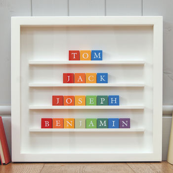 Personalised Four Names Family Alphabet Block Frame, 3 of 3