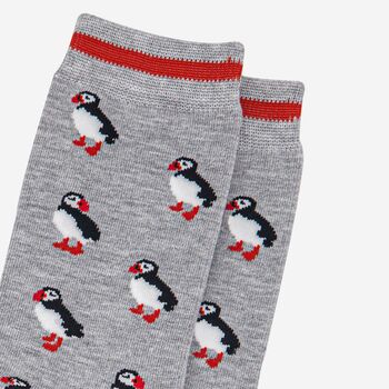 Puffin Bamboo Socks Men's Grey, 2 of 4