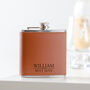 Personalised Wedding Leather Hip Flask, thumbnail 1 of 7