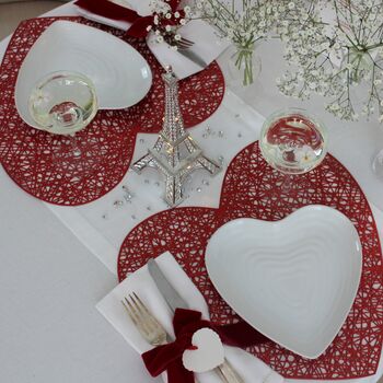 Set Of Heart Placemats Red, 2 of 3