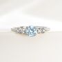 Sky Blue Topaz Five Stone Ring In Sterling Silver And Gold, thumbnail 1 of 12