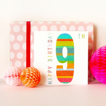 Sparkly 9th Birthday Card, 5 of 5