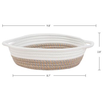 Pack Of Two Small Cotton Rope Baskets Grey Jute, 2 of 4