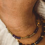 Crystal Faceted Bracelet With 18 K Gold Plated Accent Beads And Charms, thumbnail 1 of 9