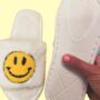 Happy Face Slippers White, thumbnail 4 of 7