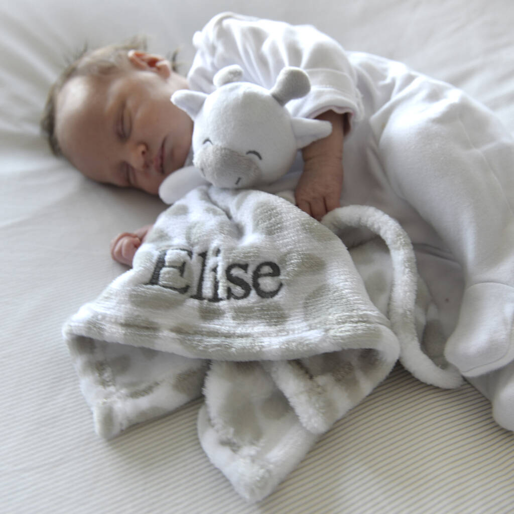 Personalised baby discount comforter with tags