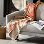 Puglia Cotton And Linen Modern, Double Sided Blanket Terracotta, thumbnail 1 of 12