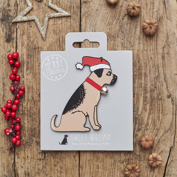 Christmas Border Terrier Dog Pin Badge, 11 of 12