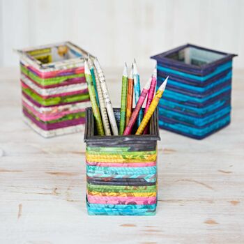 Recycled Newspaper Square Pencil Holder, 8 of 11