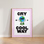 Retro Checkered Funny Cry In A Cool Way Print, thumbnail 7 of 7