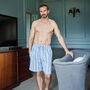 Men's 'Brighton Blue' Stripe Brushed Cotton Pyjama Shorts, thumbnail 1 of 2