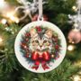 Personalised Cat Christmas Wreath Hanging Decoration, thumbnail 7 of 12