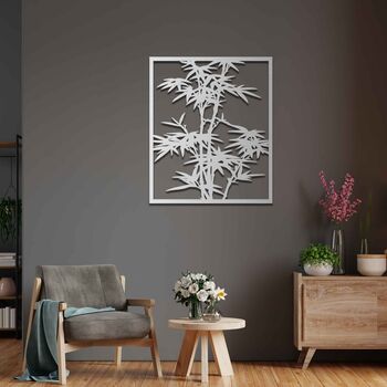 Bamboo Tree Wooden Wall Art Large Home Decor, 8 of 9