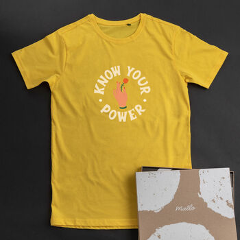 'Know Your Power' Feminist Slogan Cotton Tee, 2 of 6