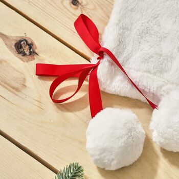 Personalised Small Red Embossed Velvet Stocking, 2 of 4