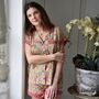 Yellow And Pink Carnation Cotton Short Pyjama Set, thumbnail 1 of 4