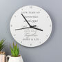 Personalised Time Flies Anniversary Wooden Wall Clock, thumbnail 2 of 5