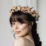 Gabriella Orange Dried Flower Crown Wedding Headband, thumbnail 1 of 5