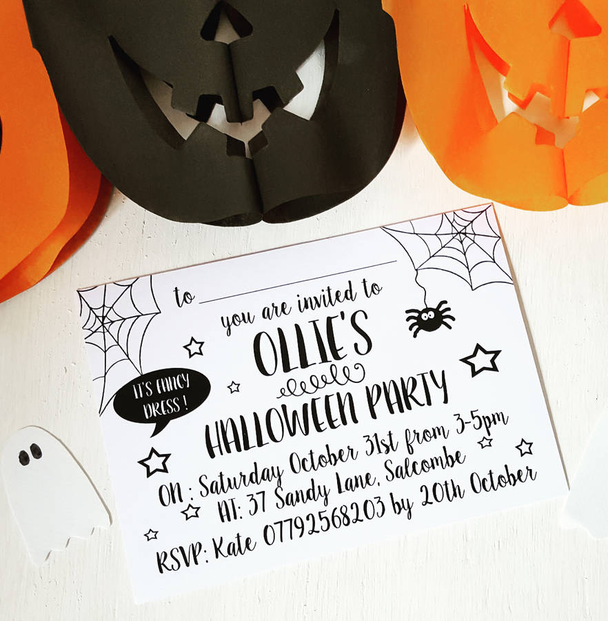 Halloween Party Invites 16pk By Giddy Kipper | notonthehighstreet.com