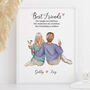 Personalised Best Friends Print – Custom Illustration With Quote, Names And Drinks, Gift For Close Friend, thumbnail 1 of 5