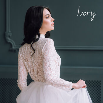 Long Sleeved Lace Bridal Top | Blush Wedding Dress Topper, 4 of 12
